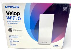 A boxed as new Linksys Velop AX4200 Whole Home Intelligent Mesh WiFi 6 System - 1 Pack (M/N: MX4200-
