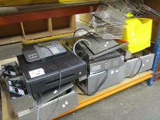 Three pre-owned countertop fryers to include Buffalo, a pre-owned Panini press, a Casio cash