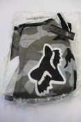 Two as new Fox Racing 180 BKNR Pants in Black Camo (Sizes 1x Youth 28, 1x 38).