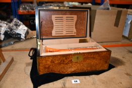 A Sautter London Cigar Humidor, L 40cm x W 25cm x H 16cm (NOTE: Overall good condition, some minor