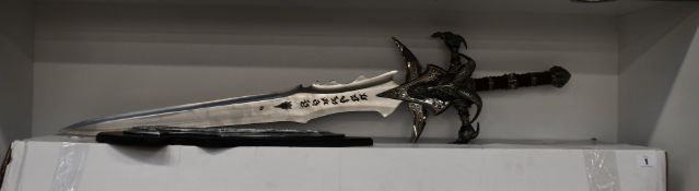 The Frostmourne Sword replica metal sword with plaque, design based from World of Warcraft (Over 18s