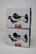 Six boxed as new Alessi BLIP stainless steel spoon rests.