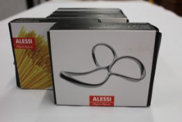 Five boxed as new Alessi Voile Stainless Steel Spaghetti Measures.