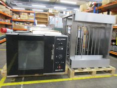 A pre-owned Tom Chandley Convecta TC5 bake off oven with rack stand.