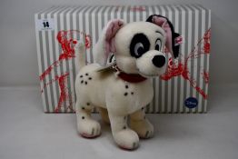 A boxed as new Steiff x Disney 101 Dalmatians mohair figure (Box damaged).