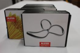 Five boxed as new Alessi Voile Stainless Steel Spaghetti Measures.