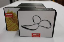 Five boxed as new Alessi Voile Stainless Steel Spaghetti Measures.