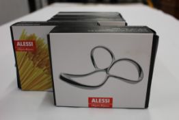 Five boxed as new Alessi Voile Stainless Steel Spaghetti Measures.