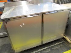 A pre-owned Duke RUF-48m commercial two door refrigerated counter.