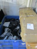 A quantity of gym equipment to include weights, floor mats and a bench (Stillage not included).