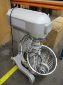 A pre-owned commercial dough mixer with bowl and attachments (Model B20C).