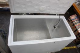 A large pre-owned Haier chest freezer (BD-379RAA).