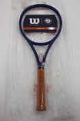 An as new Wilson Clash 100 V2.0 RG 2022 FRM 2 Tennis Racket, Unstrung (4 1/4).