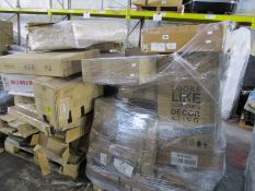 Two pallets of flatpack furniture and related items (BCVA do not guarantee fixtures and fittings are