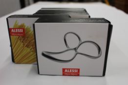 Five boxed as new Alessi Voile Stainless Steel Spaghetti Measures.