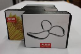 Five boxed as new Alessi Voile Stainless Steel Spaghetti Measures.