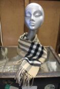 An as new Burberry sequined check cashmere scarf (Article 8050535 - RRP £484).