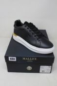 A pair of as new Mallet London GFTR Lo Top Sneakers in Black Leather (Size 10).