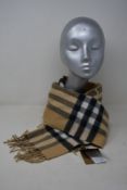 An as new Burberry sequined check cashmere scarf (Article 8050535 - RRP £484).