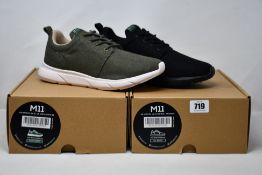 Two pairs of men's as new 8000 Kicks The Explorer V2 sneakers (UK 10).