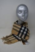 An as new Burberry sequined check cashmere scarf (Article 8050535 - RRP £484).