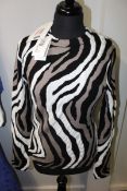 Proenza Schouler white label Zebra Jacquard long sleeve top (Size L).