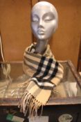 An as new Burberry sequined check cashmere scarf (Article 8050535 - RRP £484).