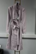 An as new Ted Baker mid-length wool wrap coat in Dusky Pink (Size: 0?, RRP: £299).