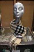 An as new Burberry sequined check cashmere scarf (Article 8050535 - RRP £484).