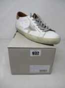 A pair of as new Golden Goose Super-Star Classic with Spur sneakers in White/Ice/Light Brown (Size