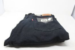 Two pairs of black Levis 501 originals cropped (1 x W27 L28, 1 x W29 L28).
