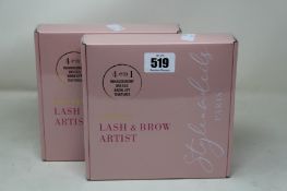 Five boxed as new Styleandcils Paris 4-in-1 lift kit eyelash/eyebrow enhancement + tint.