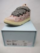 A pair of women's boxed as new Lanvin Paris Curb Sneakers in pink (EU 37).