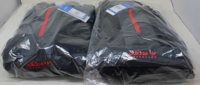 Two as new Adidas Adventure SQM-93 track tops in black (L).