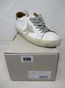 A pair of as new Golden Goose Super-Star Classic with Spur sneakers in White/Ice/Light Brown (Size