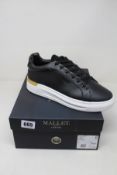 A pair of as new Mallet London GFTR Lo Top Sneakers in Black Leather (Size 8).