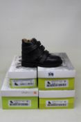 Four pairs of children's boxed as new Calzamedi boots in black 4201.0101 (EU 27 W4 x2, EU 28 W6