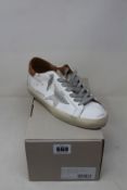 A pair of as new Golden Goose Super-Star Classic with Spur sneakers in White/Ice/Light Brown (Size