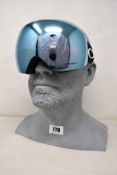 A pair of as new Oakley Flight Deck XL Snow Goggles in Matte Black, with Prizm Sapphire lens (Box