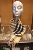 An as new Burberry sequined check cashmere scarf (Article 8050535 - RRP £484).