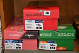 A pair of women's Sketchers Go Walk 6 Performance grey/blue trainers (UK 5), a pair of women's