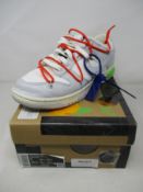 A pair of pre-owned Nike Dunk Low Off White with authentication tag (UK 8).