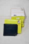 Five as new Ted Baker Metal Corner Bi-fold Coin Wallet in Navy.