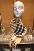 An as new Burberry sequined check cashmere scarf (Article 8050535 - RRP £484).