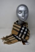 An as new Burberry sequined check cashmere scarf (Article 8050535 - RRP £484).