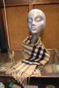An as new Burberry sequined check cashmere scarf (Article 8050535 - RRP £484).