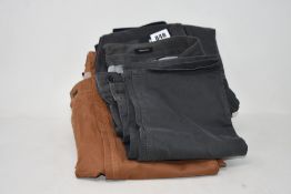 Three pairs of Hugo Boss Schino slim fit trousers to include (1 x black x W32 L32, 1 x Navy x W34