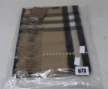 An as new Burberry sequined check cashmere scarf (Article 8050535 - RRP £484).