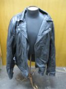 An as new Bikers Gear Australia leather biker jacket with protection built in pads (Size 4XL).
