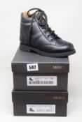 Two pairs of children's boxed as new Calzamedi boots in black 4200.0101 (EU 33 W 6, EU 34 W 8).